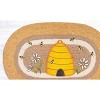 Earth Rugs Beehive Oval Patch Rug – 20"x30" Braided Jute Mat with Honeybee & Hive Design - 3 of 3