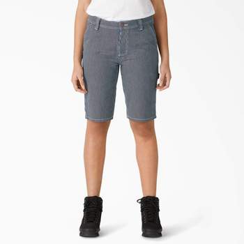 Dickies Women’s Hickory Stripe Carpenter Shorts, 11"