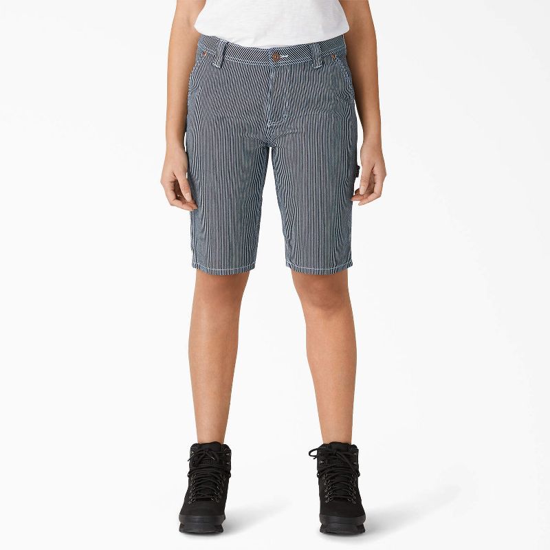 Dickies Women’s Hickory Stripe Carpenter Shorts, 11", 1 of 4