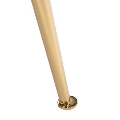 Elegant White Velvet Wood Accent Chair with Gold Metal Legs