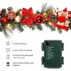 COZONY 6-Foot Pre-Lit Christmas Garland with LED Lights, Battery Operated Holiday Garland with Floral Decor for Mantel Table Porch - 3 of 4
