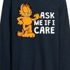 Men's - Garfield - Ask Me If I Care Long Sleeve Graphic T-Shirt - 2 of 4