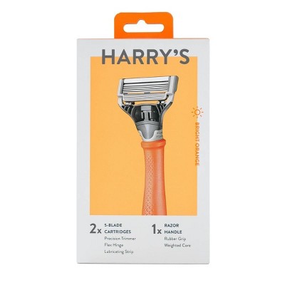 Harry's 5-Blade Men's Razor - 1 Razor Handle + 2 Razor Blade Refills - Bright Orange