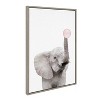 Kate and Laurel Sylvie Bubble Gum Elephant Framed Canvas by Amy Peterson Art Studio, 23x33, Gray - 2 of 4