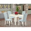 HomeStock 5-Pc Linen White Finish Solid Wood Top - Square Dining Room Set - Seats 4 - 2 of 4