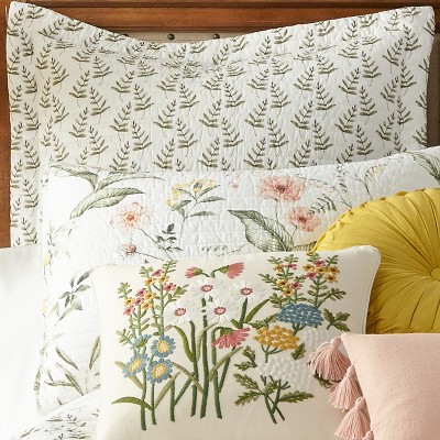 Viviana Botanical Floral Cotton Euro Sham Set of 2