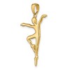 Black Bow Jewelry 14k Yellow Gold 3D Modern Ballet Dancer Pendant - 4 of 4