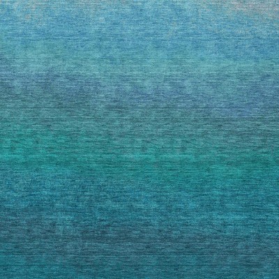 Teal Blue And Sky Blue Ombre Washable Indoor Outdoor Area Rug