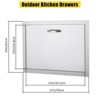 17" W x 24" H Stainless Steel Outdoor Kitchen Doors, Flush Mount BBQ Access Panel - 2 of 4