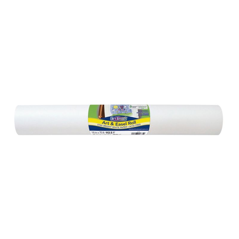 Art Street Super Value Easel Paper Roll, 18 Inches x 75 Feet, White, 1 of 6