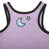 Kuromi Character With Icons Sleeveless Purple Women's Ribbed Tank Top - 4 of 4