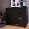 Sapphtopaz Modern Dresser with Drawers Elegant Vertical Textured Closet Organizer with Golden Metal Handles Dressers for Bedroom - 3 of 4