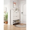 Shoe Cabinet With 3 Flip-Drawers & 2 Drawers, Narrow Shoe Storage Cabinet For Entryway, Freestanding Hidden Shoe Organizer - 2 of 4