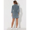 Allegra K Women's 3/4 Sleeve Button Down Denim Shirt Dress - image 4 of 4