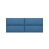 Jaxx Panelist Modern Padded Headboard – Set of 4 Wall Mounted Panels - Queen, Petrol Blue Microvelvet - 2 of 4