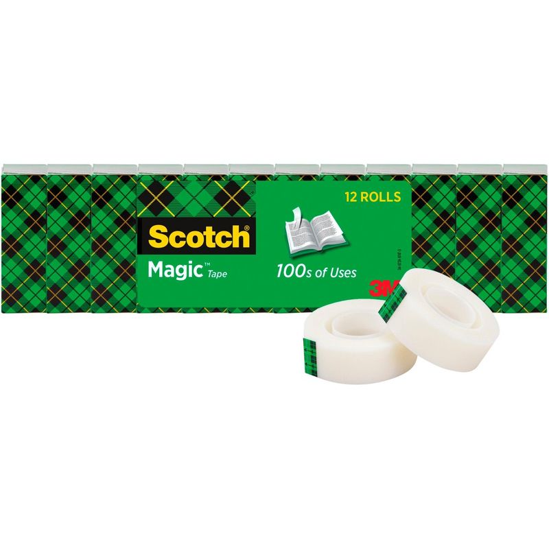 Scotch 810 Magic Tape Refill Pack, 0.75 x 1000 Inches, Matte Clear, Pack of 12, 1 of 2