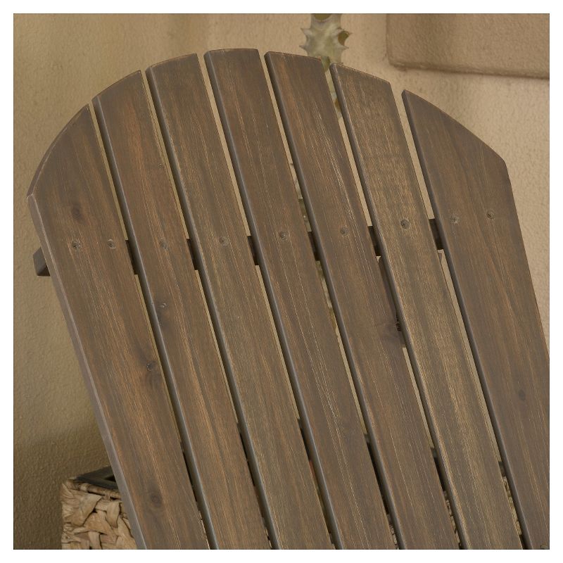 Hayle Reclining Wood Adirondack Chair with Footrest - Gray - Christopher Knight Home, 4 of 7
