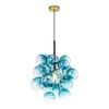 Rennnsan Ivan 1-Light Black and Gold Modern Glam Cluster Gradient Blue Glass Globe Bubble Chandelier with 1 Bulb Included - 3 of 4