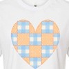 Women's - Instant Message - Patchwork Quilt Heart Cropped Graphic T-Shirt - 2 of 4