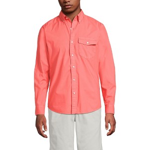 Lands' End Men's Traditional Fit Essential Lightweight Poplin Shirt - 1 of 4