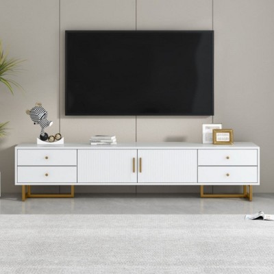 TV Stand, Entertainment Center With 4 Drawers, Spacious Cabinet, TV Console For TVs Up To 75", Modern TV Console Table For Living Room Bedroom