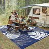 Outdoor Rug 9 x 12 Modern Plastic Straw Rug, Waterproof Tropical Leaf Patio Carpet, UV-Resistant Reversible Mat, Large Outside Woven Rug for Backyard - 3 of 4