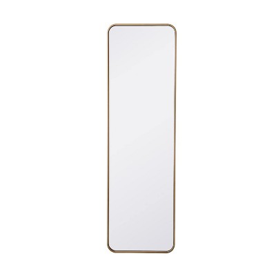 Elegant Lighting Soft corner metal rectangular mirror 18x60 inch in Brass