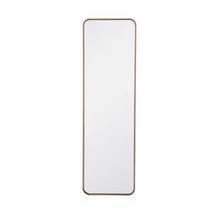 Elegant Lighting Soft corner metal rectangular mirror 18x60 inch in Brass - 1 of 4