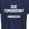 Women's - Instant Message - Due Tomorrow Short Sleeve Graphic T-Shirt - 2 of 4