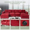 WestinTrends Augusta 128" Chenille Modular U-Shaped Sectional Couch and Chaise With USB/Type-C Ports and Side Pockets - 4 of 4