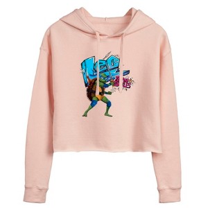 Women's - Teenage Mutant Ninja Turtles - Leonardo AKA Leo Cropped Graphic Hoodie - 1 of 3