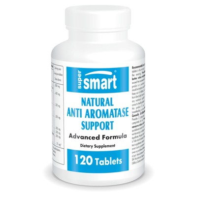 SuperSmart Natural Anti Aromatase Support - with DIM, Genistein, Chrysin - Aromatase Inhibitor Supplement | Non-GMO & Gluten Free - 120 Tablets