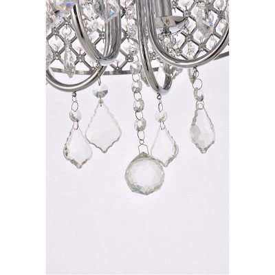 Elegant Elise Chrome 14" Flush Mount with Crystal Shade
