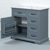 36" Bathroom Vanity with Ceramic Sink, Soft-Close Drawers & Door Organizer, Freestanding Vanity Wood Cabinet with Storage - 3 of 4