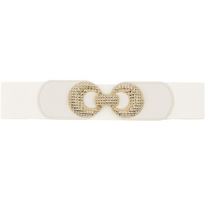 INSPIRE CHIC Women's Elastic Belt Alloy Double Ring Buckle Fashion Suitable for Skirt Dress