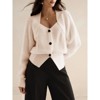 Women's Button - Front Knit Cardigan, Casual Long - Sleeve Open - Front Sweater Jacket - 3 of 4