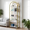 5-Tier Arched Bookshelf, Modern Wooden Display Shelf for Books & CDs, Tall Storage Rack for Living Room, Bedroom, Home Office - 3 of 4