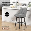 JUJABU 26 Inch Swivel Bar Stools Set of 2 with Footrest and Linen Fabric Upholstered - 3 of 4
