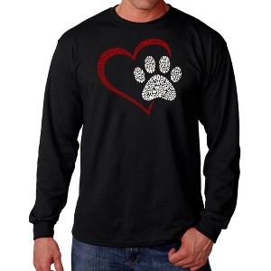 LA Pop Art Paw Heart - Men's Word Art Long Sleeve T-Shirt - 1 of 4