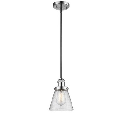 Cone - 1 Light Stem Hung Mini Pendant In Industrial Style-8 Inches Tall and 6 Inches Wide