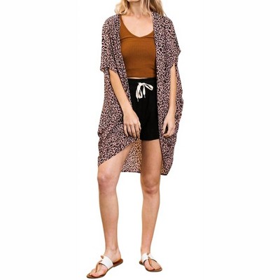 Women's Animal Print Cocoon Duster - umgee