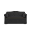 Velvet Sleeper Sofa Bed with Convertible Backrest, Tufted Back and Nailhead Trim Armrests - 4 of 4