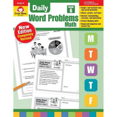 Daily Word Problems, Grade 6 - by  Evan-Moor (Paperback)