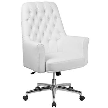 Flash Furniture Mid-Back Traditional Tufted LeatherSoft Executive Swivel Office Chair with Arms