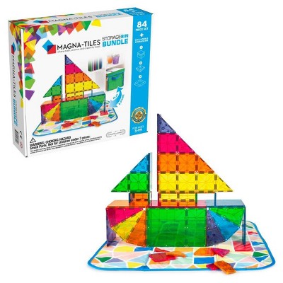 Magna-Tiles 84pc + Storage Bin/Playmat Bundle