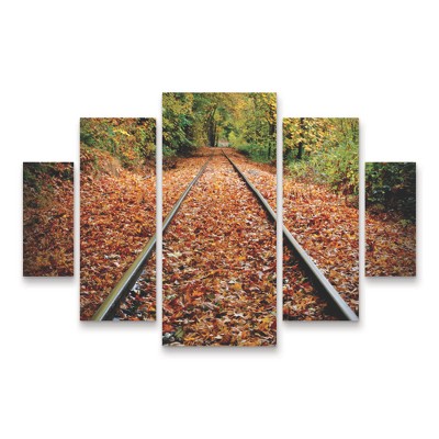 Trademark Fine Art Susan Vizvary Photography Looking Down the Tracks 5 Piece Panel Set Art