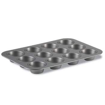 Calphalon 12 Cup Nonstick Heavy-Gauge Carbon Steel Muffin Pan in Silver