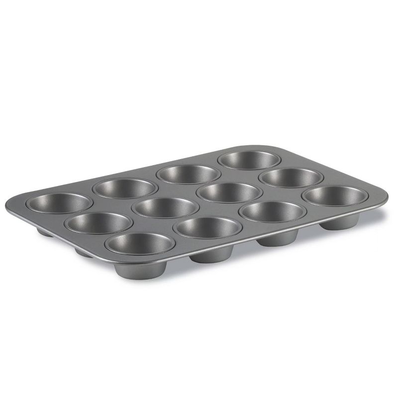 Calphalon 12 Cup Nonstick Heavy-Gauge Carbon Steel Muffin Pan in Silver, 1 of 6