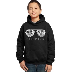 LA Pop Art Boy's Word Art Hooded Sweatshirt - California Shades - 1 of 4