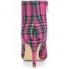 Allegra K Women's Plaid Pointed Toe Side Zip Stiletto Heel Ankle Boots - 3 of 4
